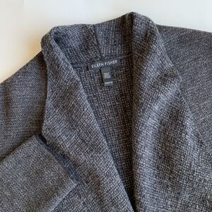 Eileen Fisher Charcoal Gray Merino Wool Open Cardigan Sweater‎ Women’s Size XXS
